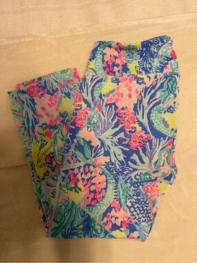 Lilly Pulitzer Multicolor Floral-Print Leggings - Blue, Pink, Green, Yellow